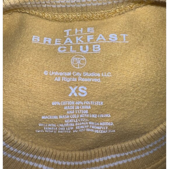 Vintage Shermer High School 1984 Sweatshirt "The Breakfast Club" Yellow XS - Picture 3 of 3